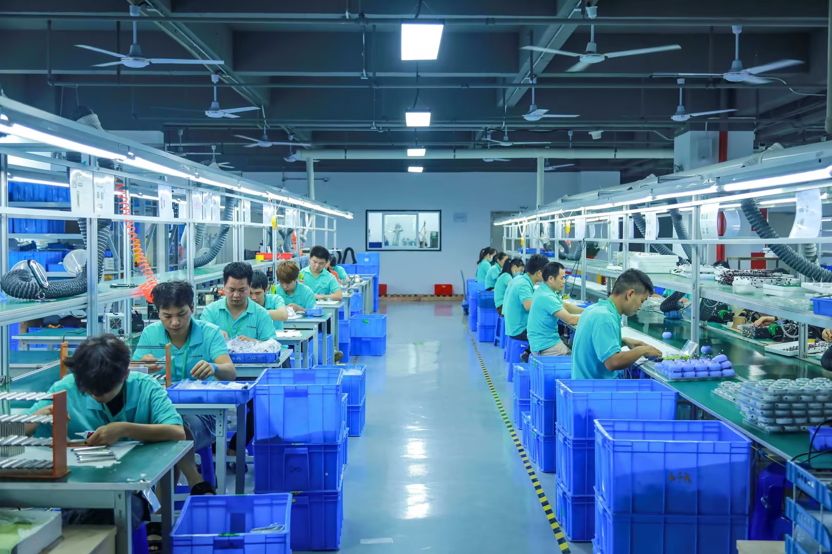 the LED mask production line in FITTOP Factory
